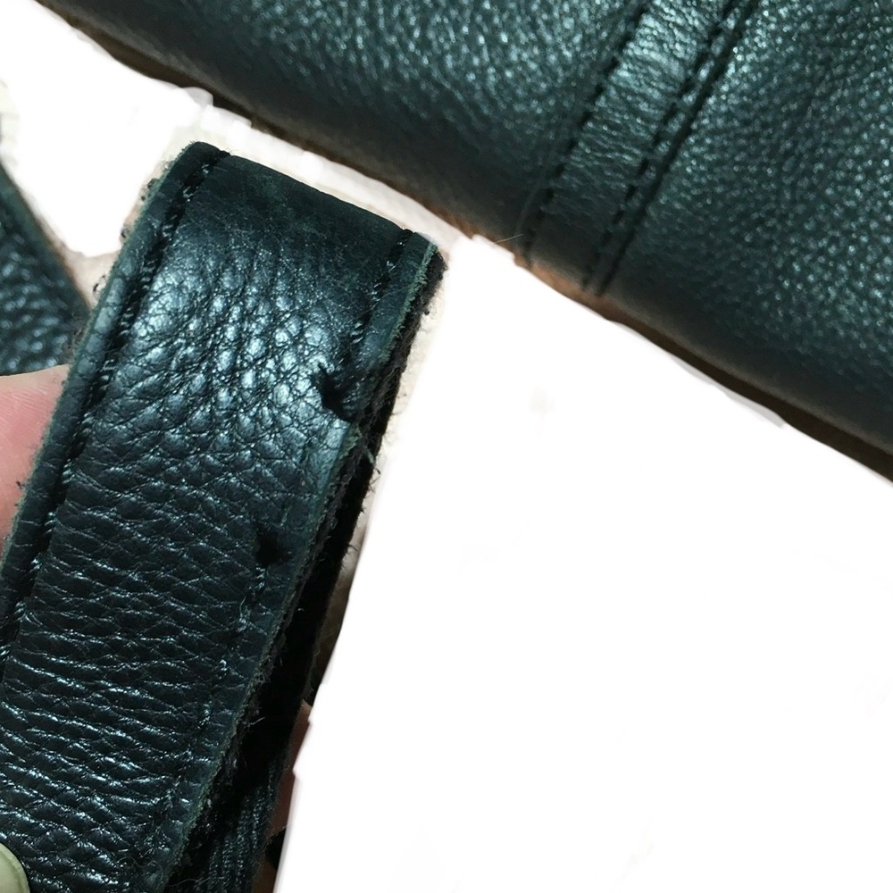 FOSSIL Fold Over Erin Leather Tote Shoulder Handbag 2 Way Carry - Picture 13 of 14